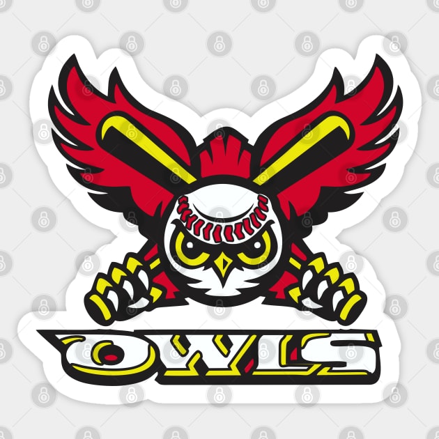 Owls Baseball Logo Sticker by DavesTees